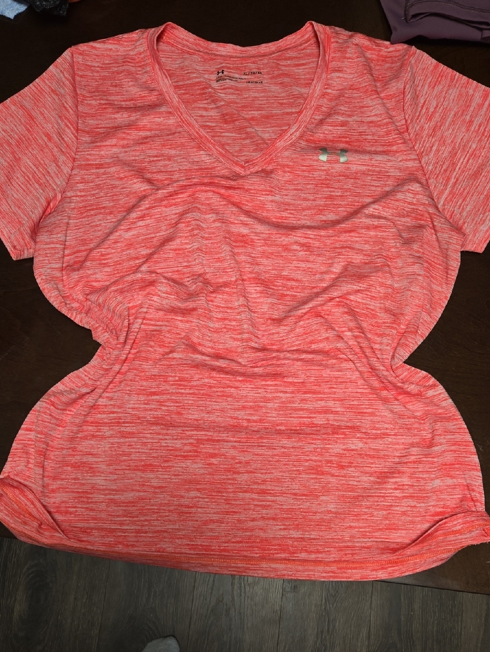 Under Armour Women's Coral Heather V-Neck Performance Tee